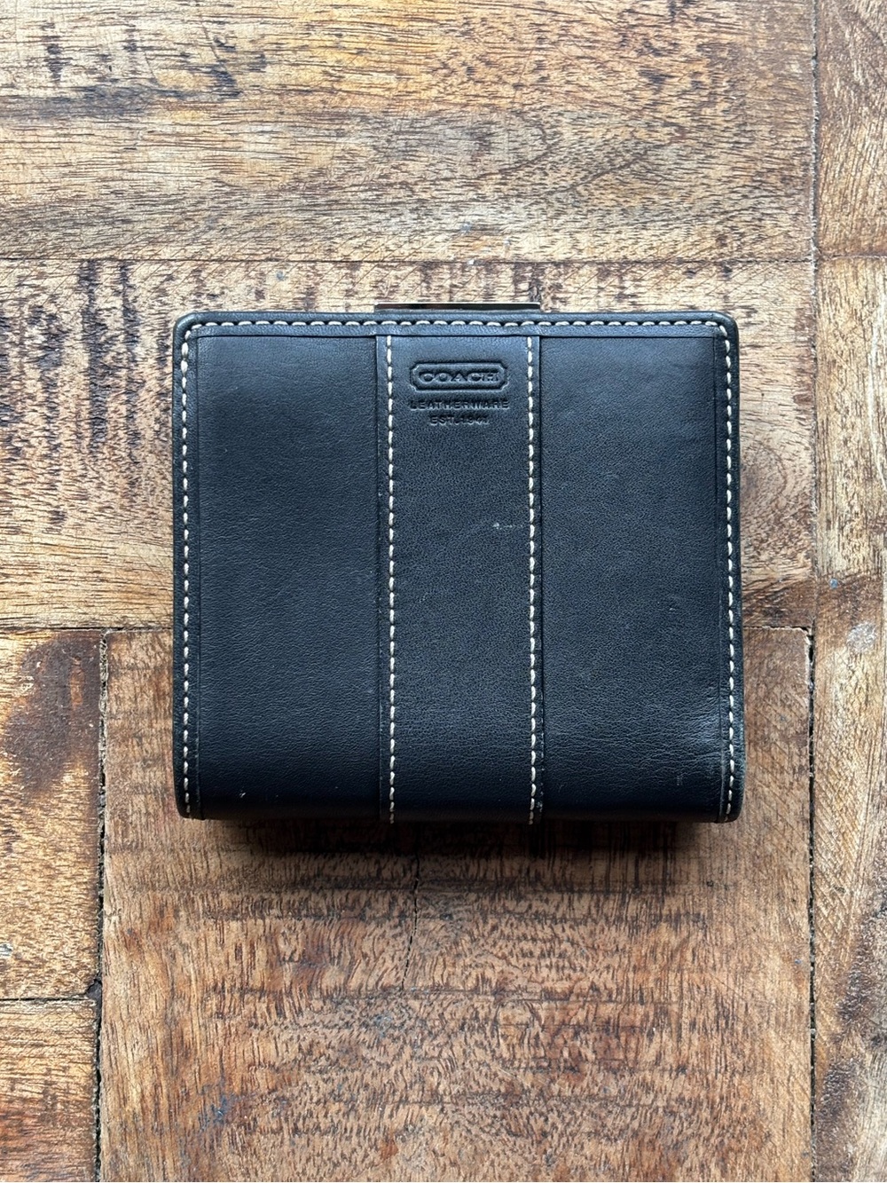 🖤🪙Y2K COACH Hamptons Leather Mini Frame Kisslock French Wallet🪙🖤